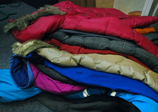 Winter coats donated to the Voluntary Action Centre