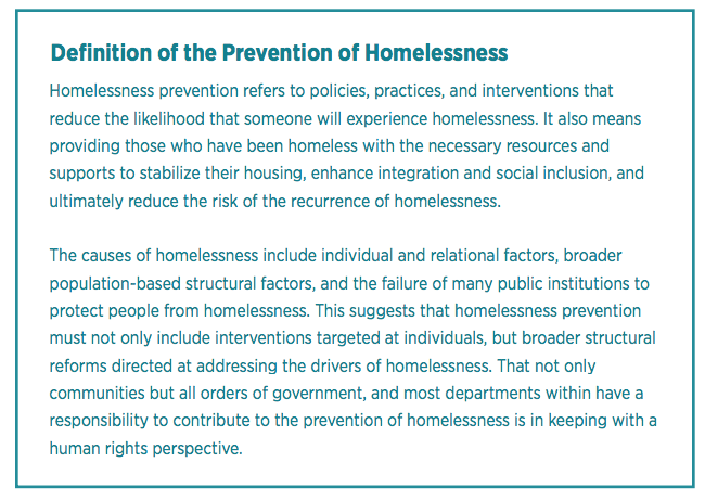 definition of prevention of homelessness